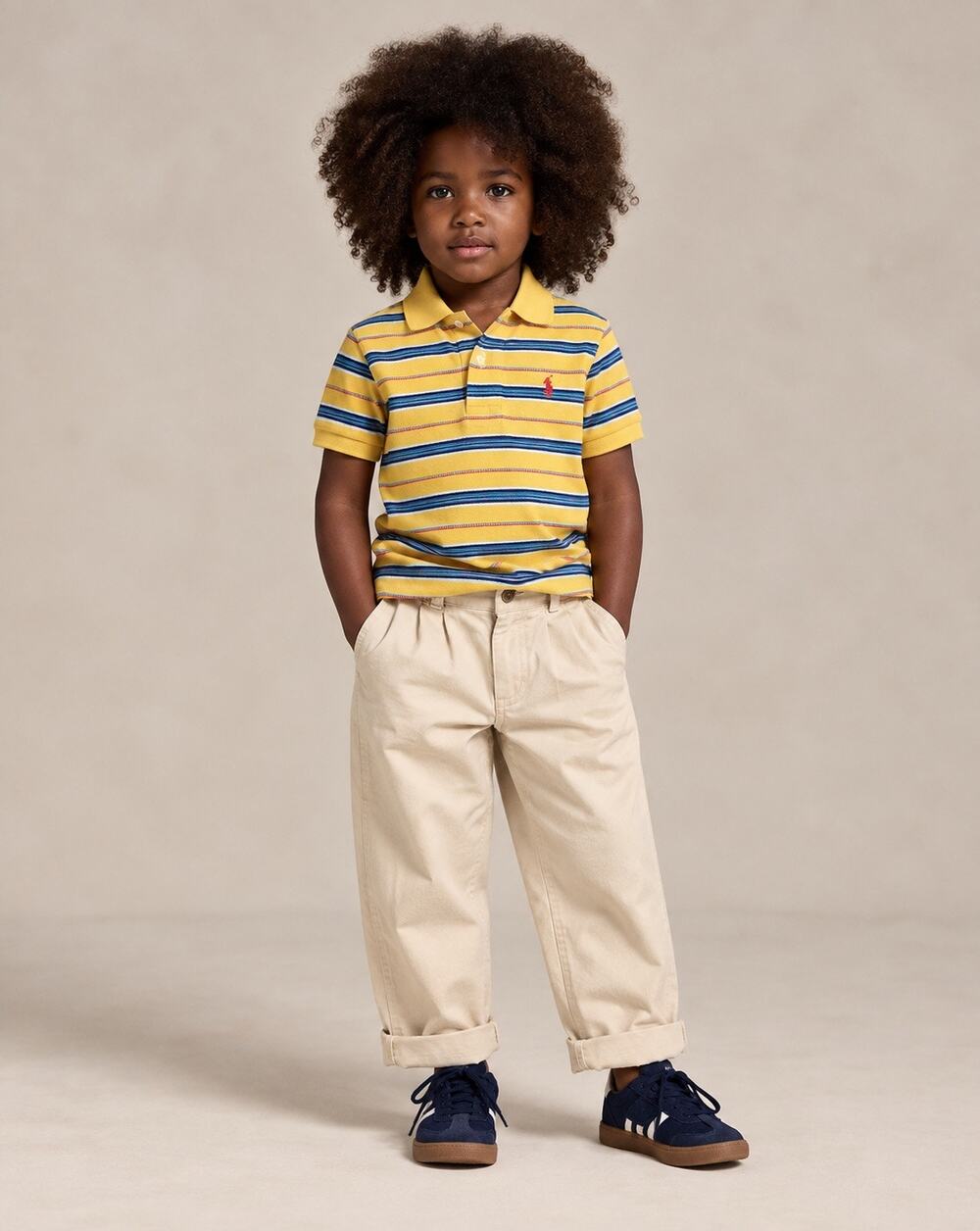 Ralph Lauren Boys 2T Khaki Pleated Chino Pants and matching polo outfit